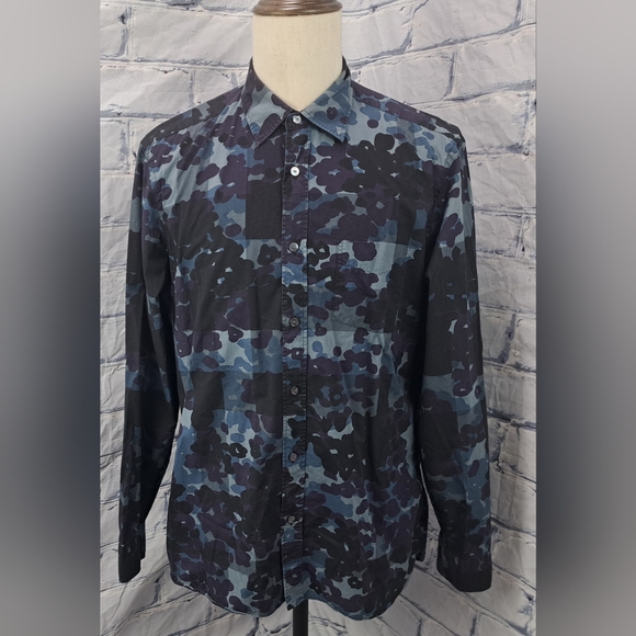 Burberry Men's Alden Multi Camo Button Down Trim Fit Sport Shirt Camo $425 XL - Picture 3 of 13